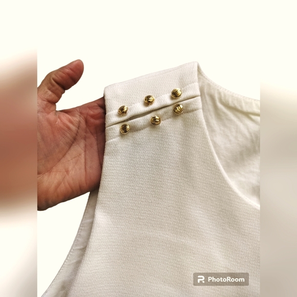 FRNCH cocktail formal ivory dress sleeveless size M - Picture 4 of 10